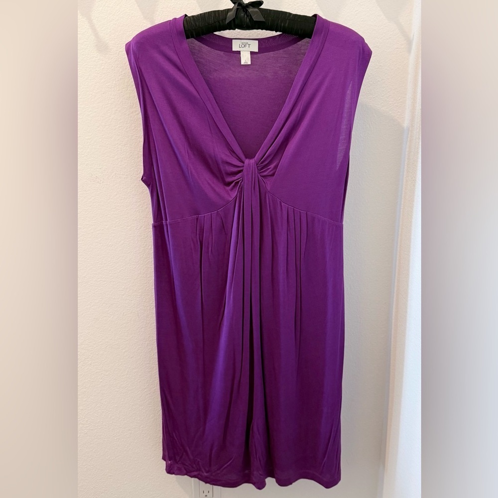 LOFT Purple Sleeveless Dress Size L